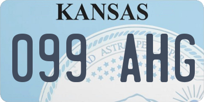 KS license plate 099AHG