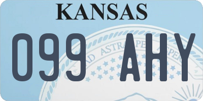 KS license plate 099AHY