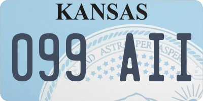 KS license plate 099AII