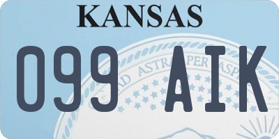 KS license plate 099AIK