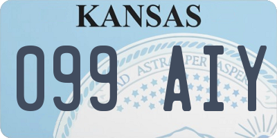 KS license plate 099AIY
