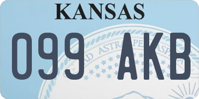 KS license plate 099AKB