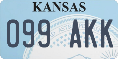 KS license plate 099AKK