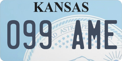 KS license plate 099AME