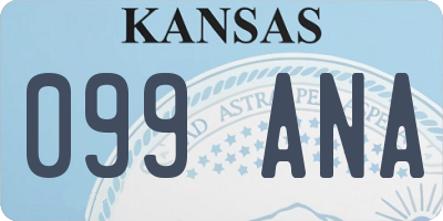 KS license plate 099ANA