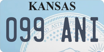 KS license plate 099ANI