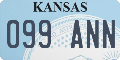 KS license plate 099ANN