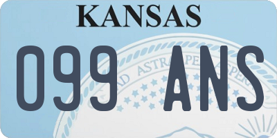 KS license plate 099ANS
