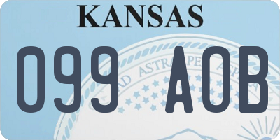 KS license plate 099AOB