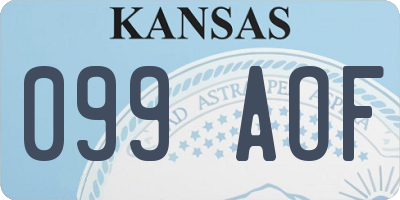 KS license plate 099AOF