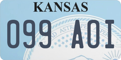 KS license plate 099AOI
