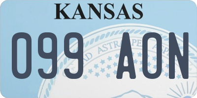 KS license plate 099AON