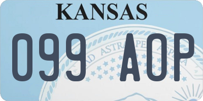 KS license plate 099AOP
