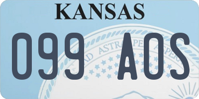 KS license plate 099AOS