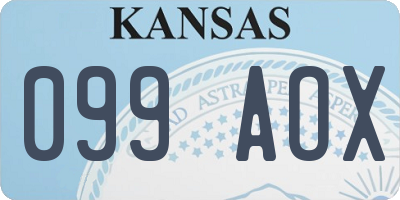 KS license plate 099AOX