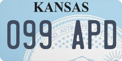 KS license plate 099APD