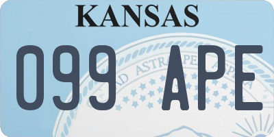 KS license plate 099APE