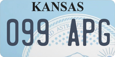 KS license plate 099APG