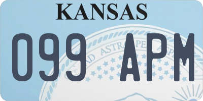 KS license plate 099APM
