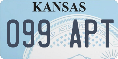 KS license plate 099APT