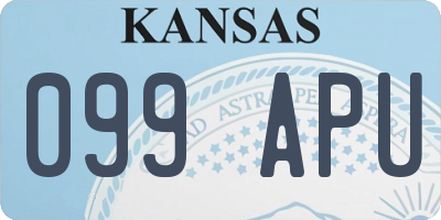 KS license plate 099APU