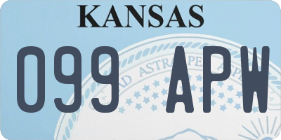 KS license plate 099APW