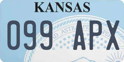 KS license plate 099APX