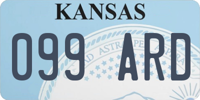 KS license plate 099ARD