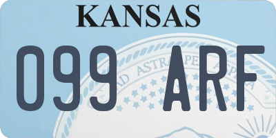 KS license plate 099ARF
