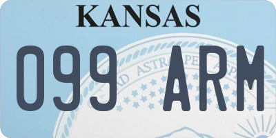 KS license plate 099ARM