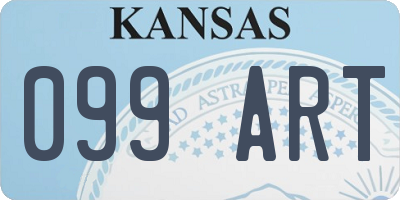 KS license plate 099ART
