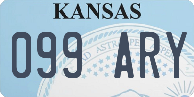 KS license plate 099ARY