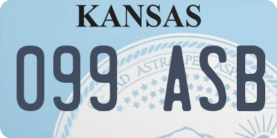 KS license plate 099ASB