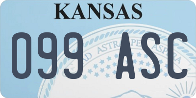 KS license plate 099ASC