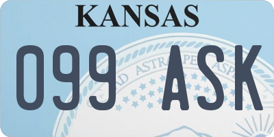 KS license plate 099ASK