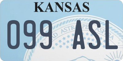 KS license plate 099ASL