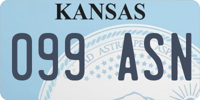 KS license plate 099ASN
