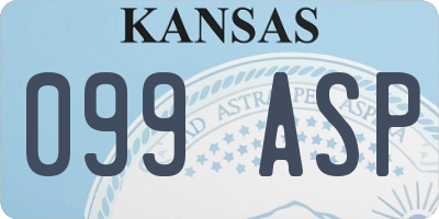 KS license plate 099ASP