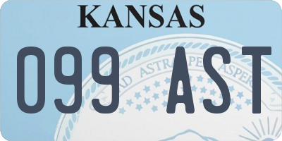 KS license plate 099AST