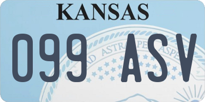 KS license plate 099ASV