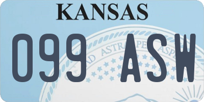 KS license plate 099ASW