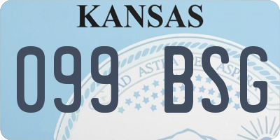 KS license plate 099BSG