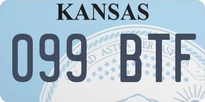 KS license plate 099BTF