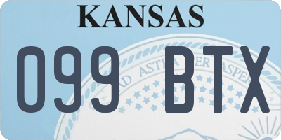 KS license plate 099BTX