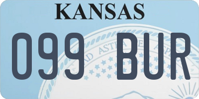 KS license plate 099BUR