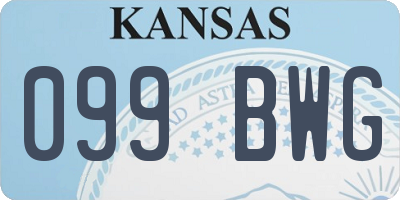 KS license plate 099BWG