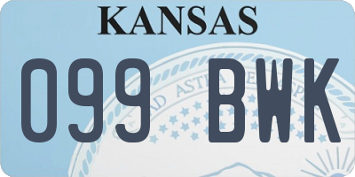 KS license plate 099BWK