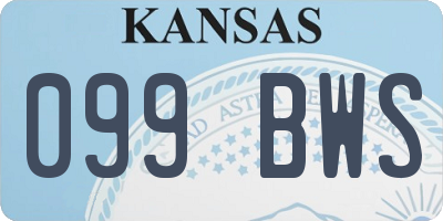 KS license plate 099BWS