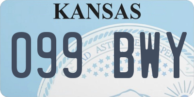 KS license plate 099BWY