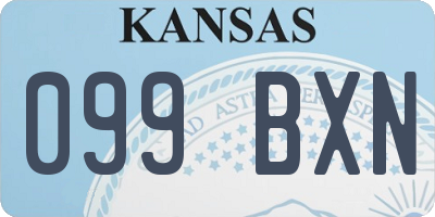 KS license plate 099BXN